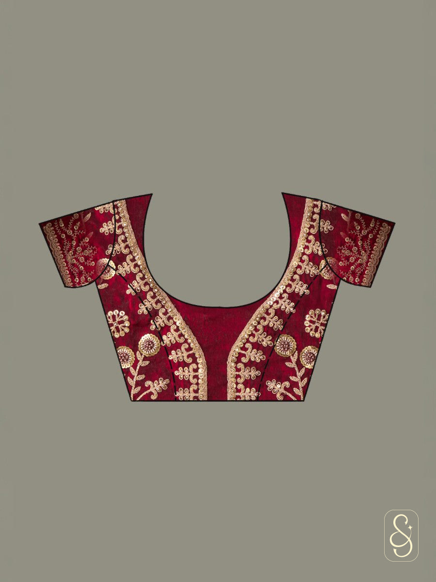 Maroon Regal Tissue Glow Saree