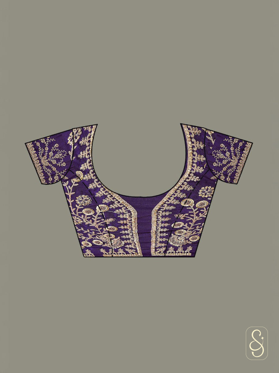 Royal Amethyst Tissue Drape Saree