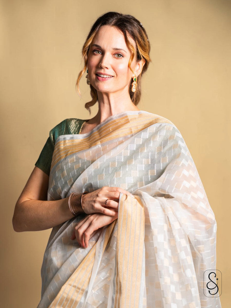 Graceful Golden Banarasi Saree