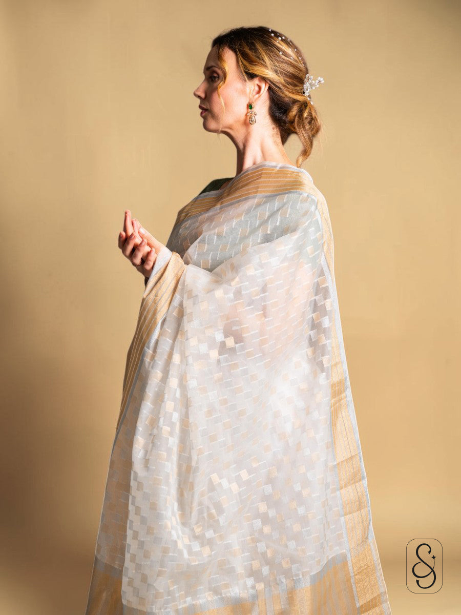 Graceful Golden Banarasi Saree