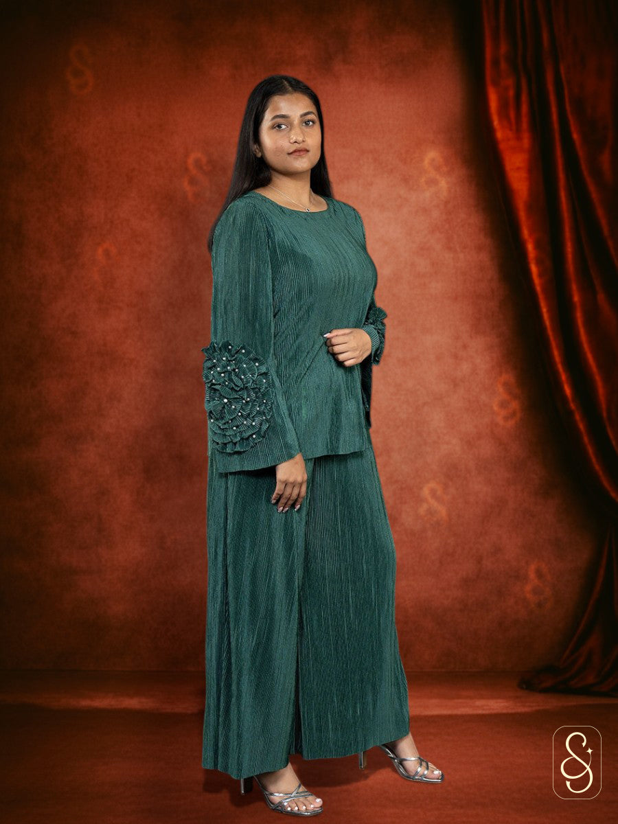 Soft Satin Wrinkled Co-ord Set