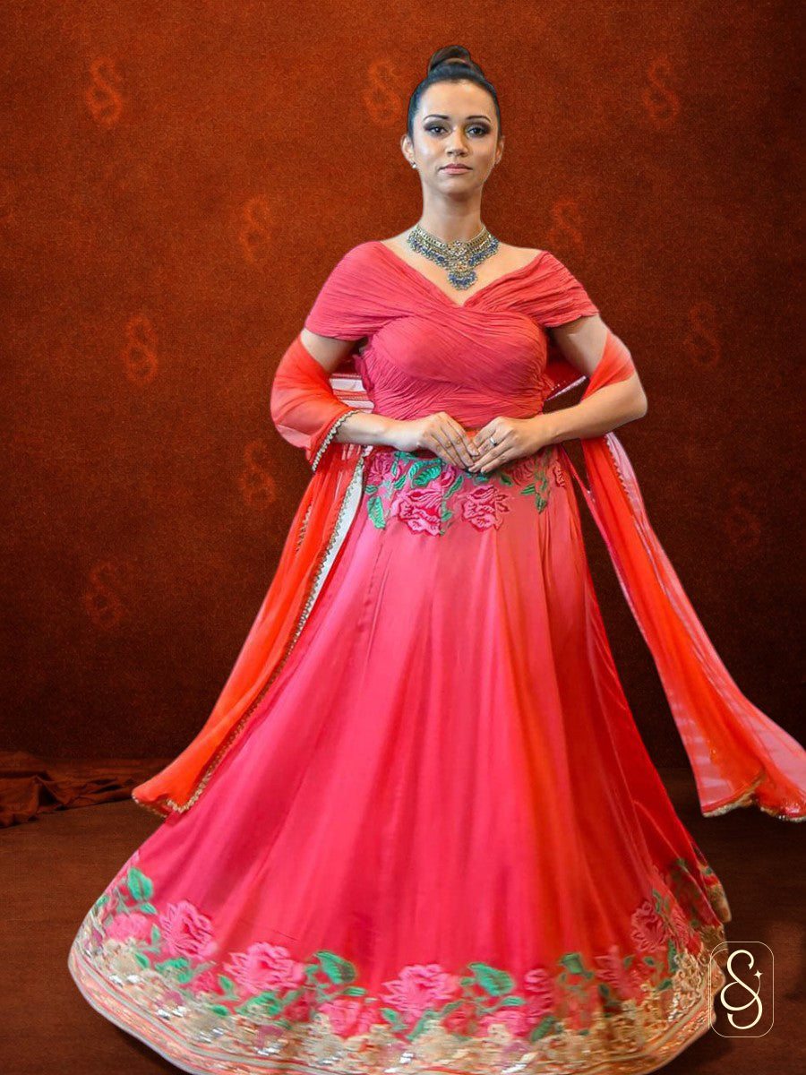 Soft Silk Cross Stitch Lehenga