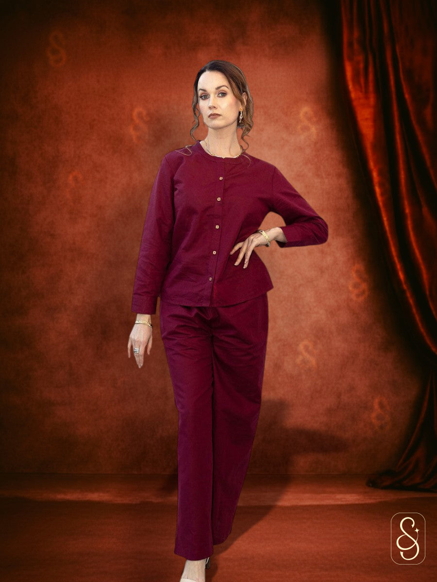 Solid Maroon Co-ord Set