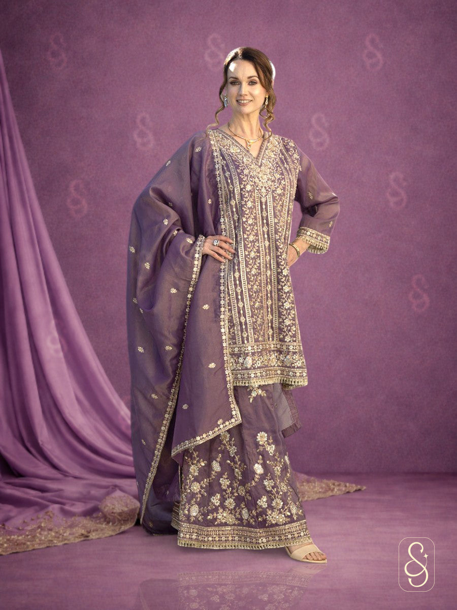 Stylish Fully Embroidered Viscose Tissue Sharara