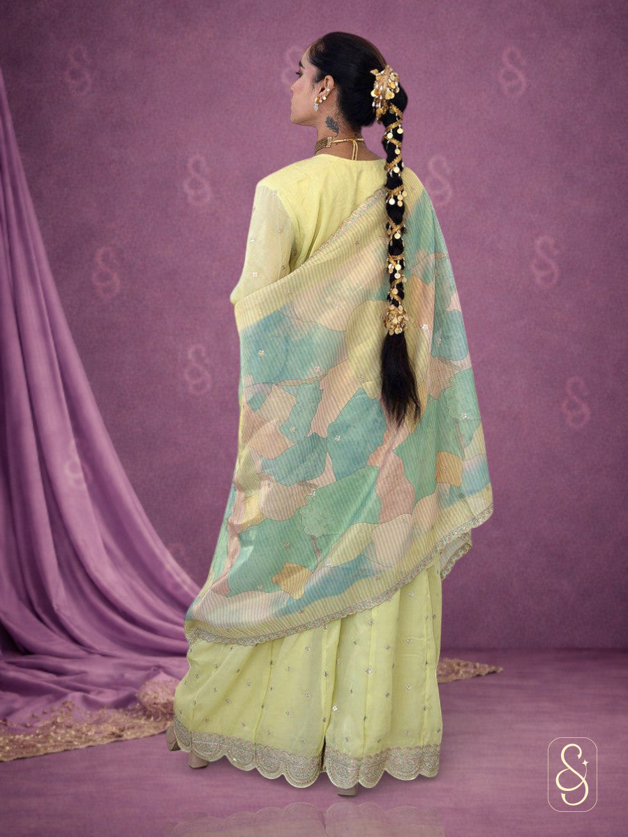 Stylish Viscose Tissue Sharara Suit