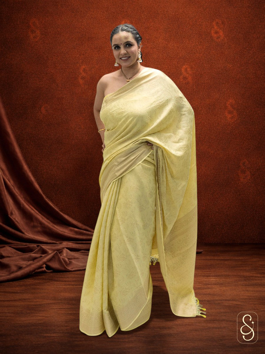 Yellow Banarasi Georgette
