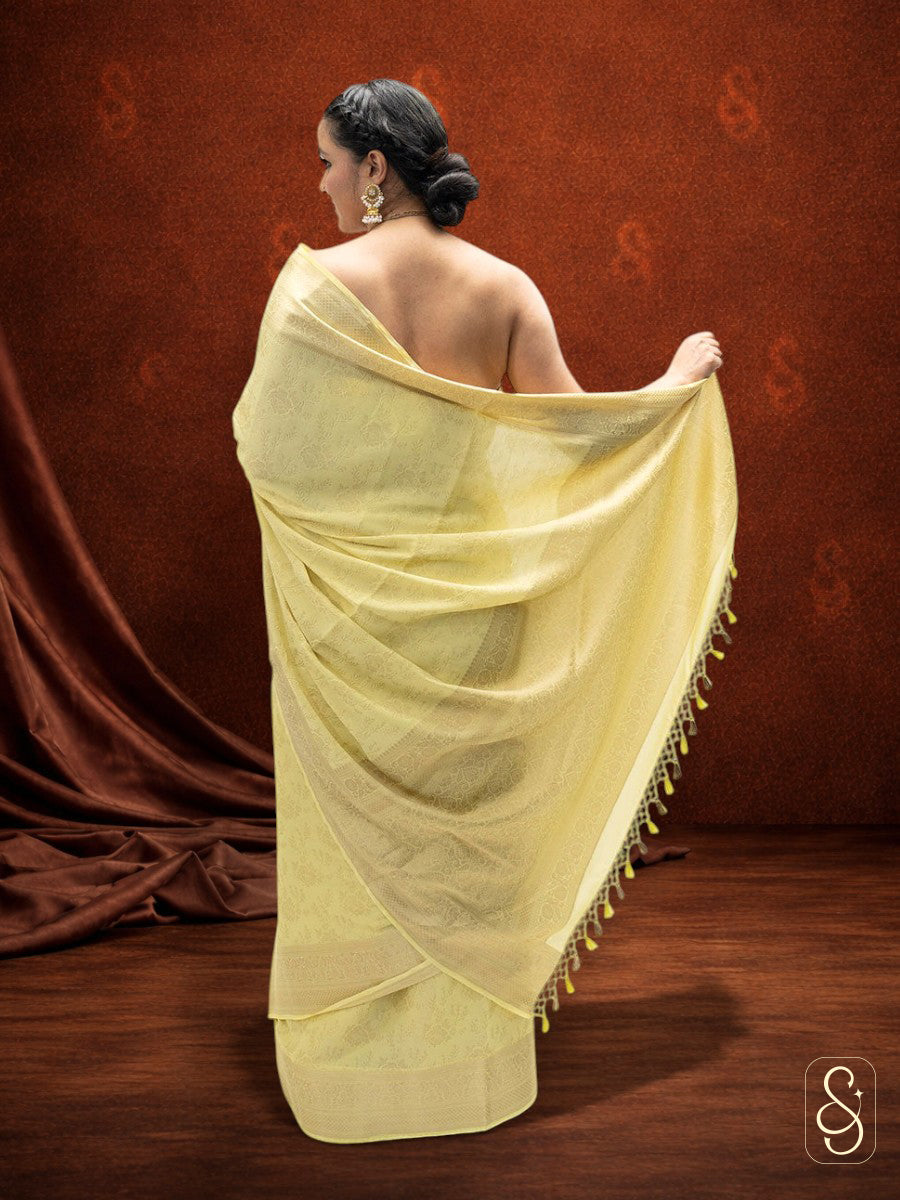 Yellow Banarasi Georgette