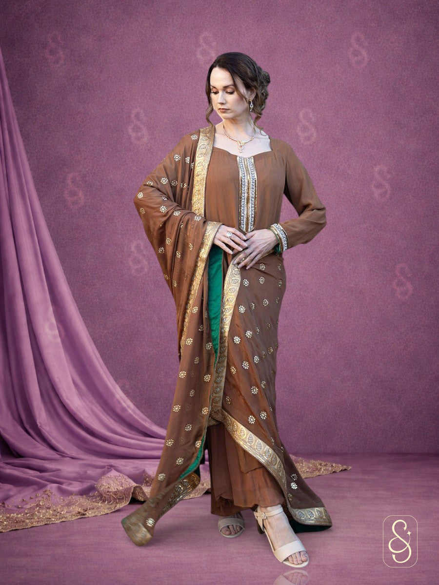 Zardozi Work Georgette Sharara
