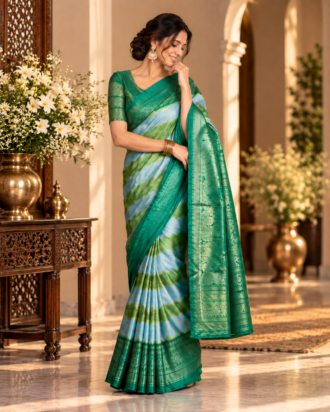 Radiant Foil Print Saree