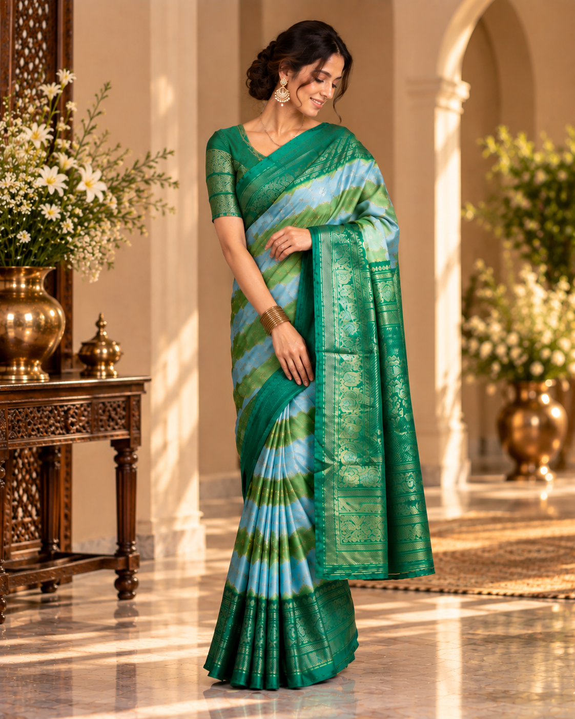 Radiant Foil Print Saree