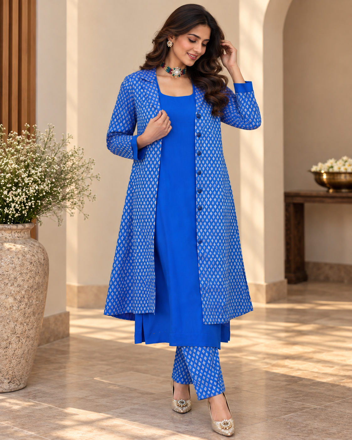 Georgette Banarasi Jacket Set