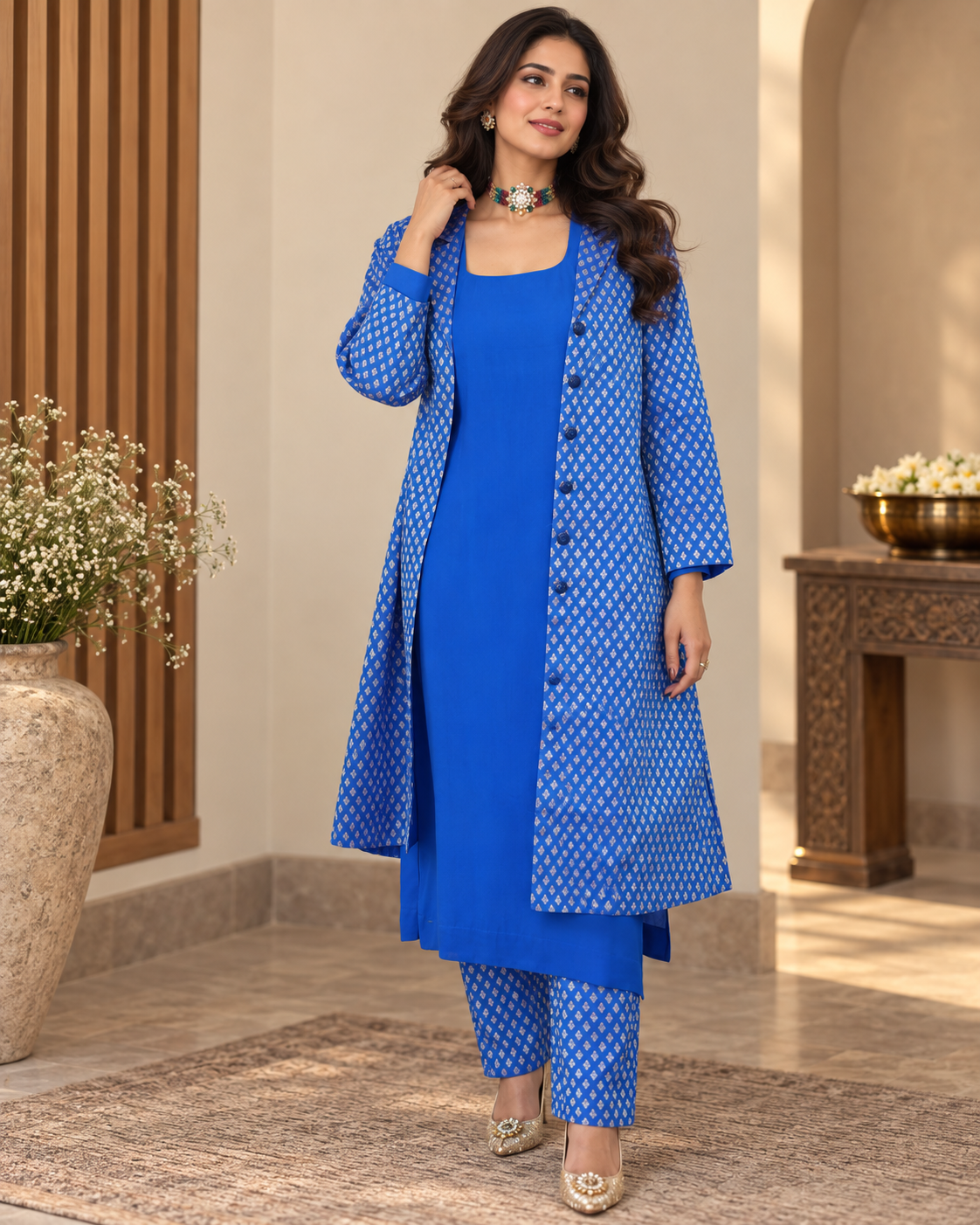 Georgette Banarasi Jacket Set