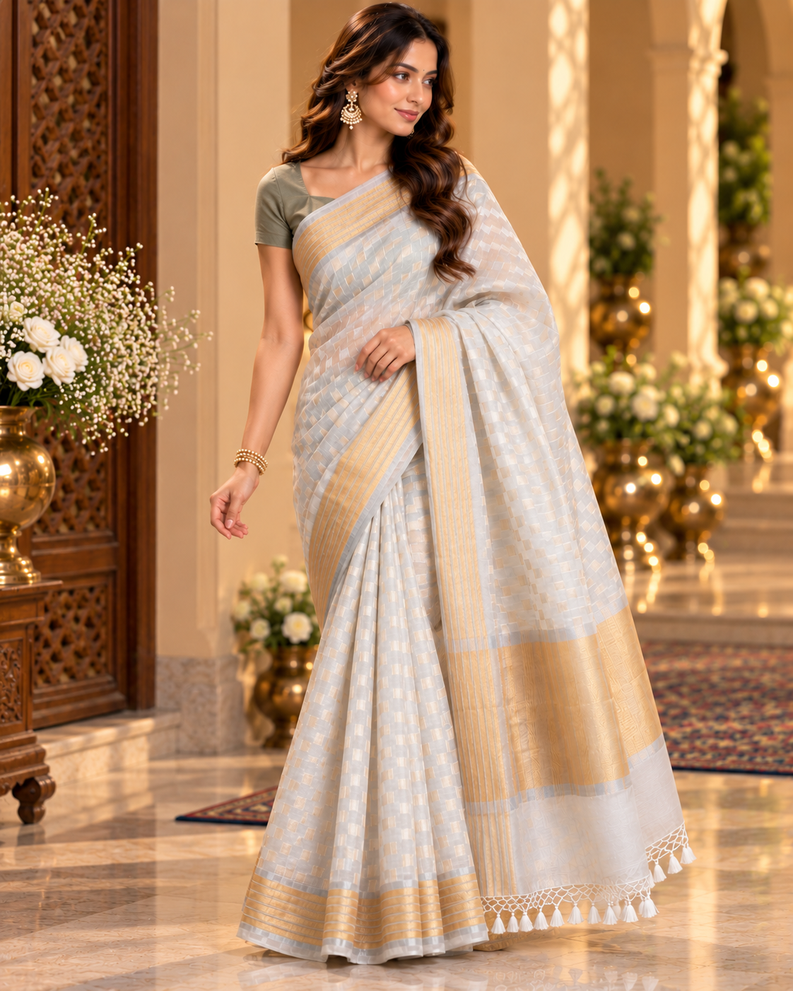 Graceful Golden Banarasi Saree