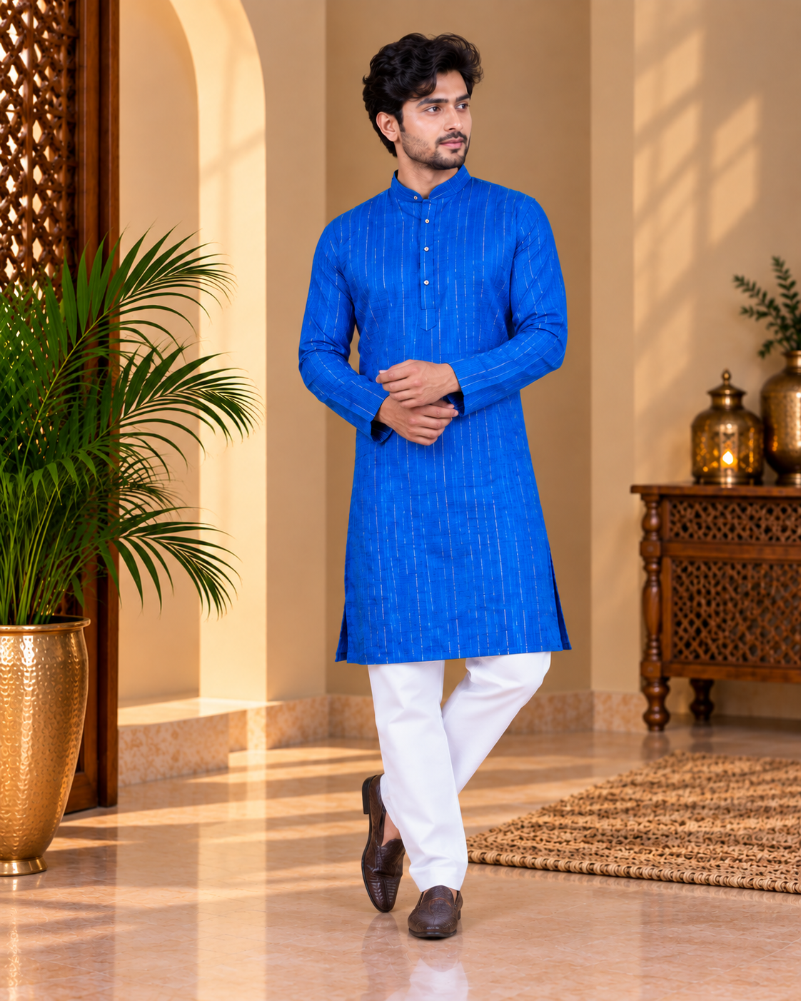 Striped Cotton Kurta Pajama