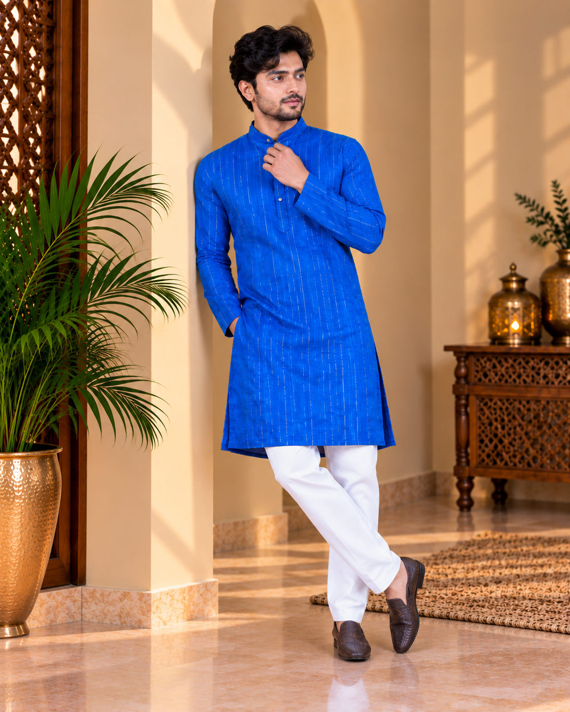Striped Cotton Kurta Pajama