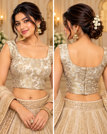 White Brocade Blouse