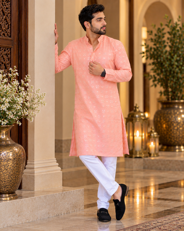Elegant Mirror Work Kurta for Men
