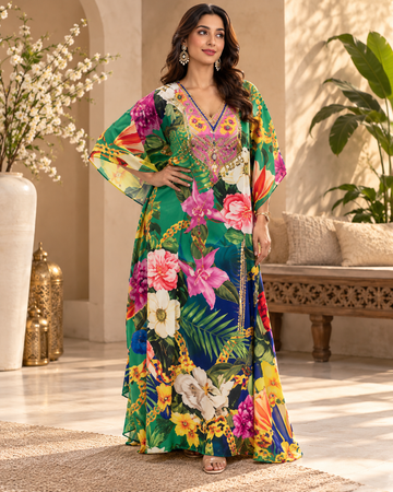 V-Neck Kaftan Multicolored Elegance