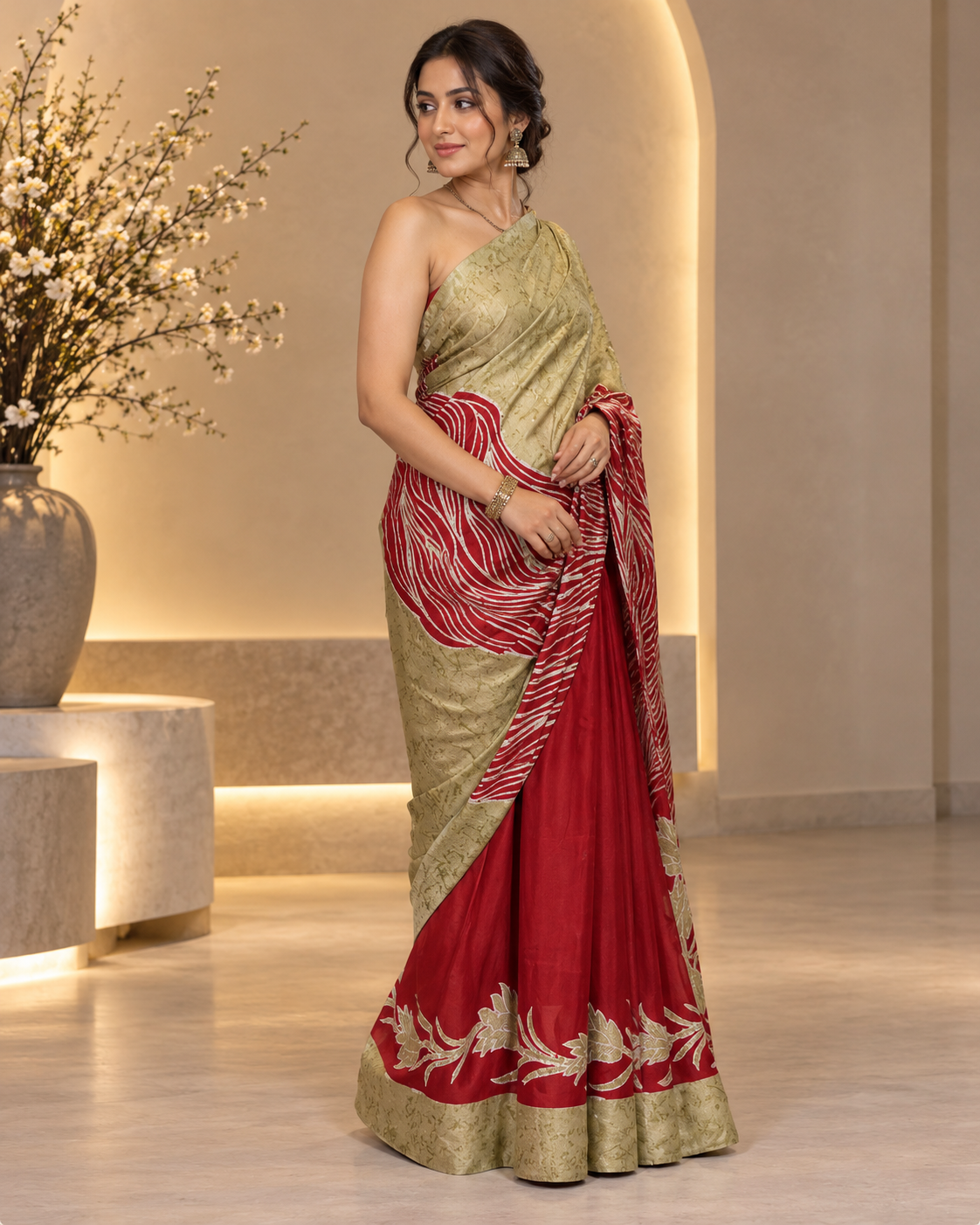 Satin Silk Morden Printed Saree