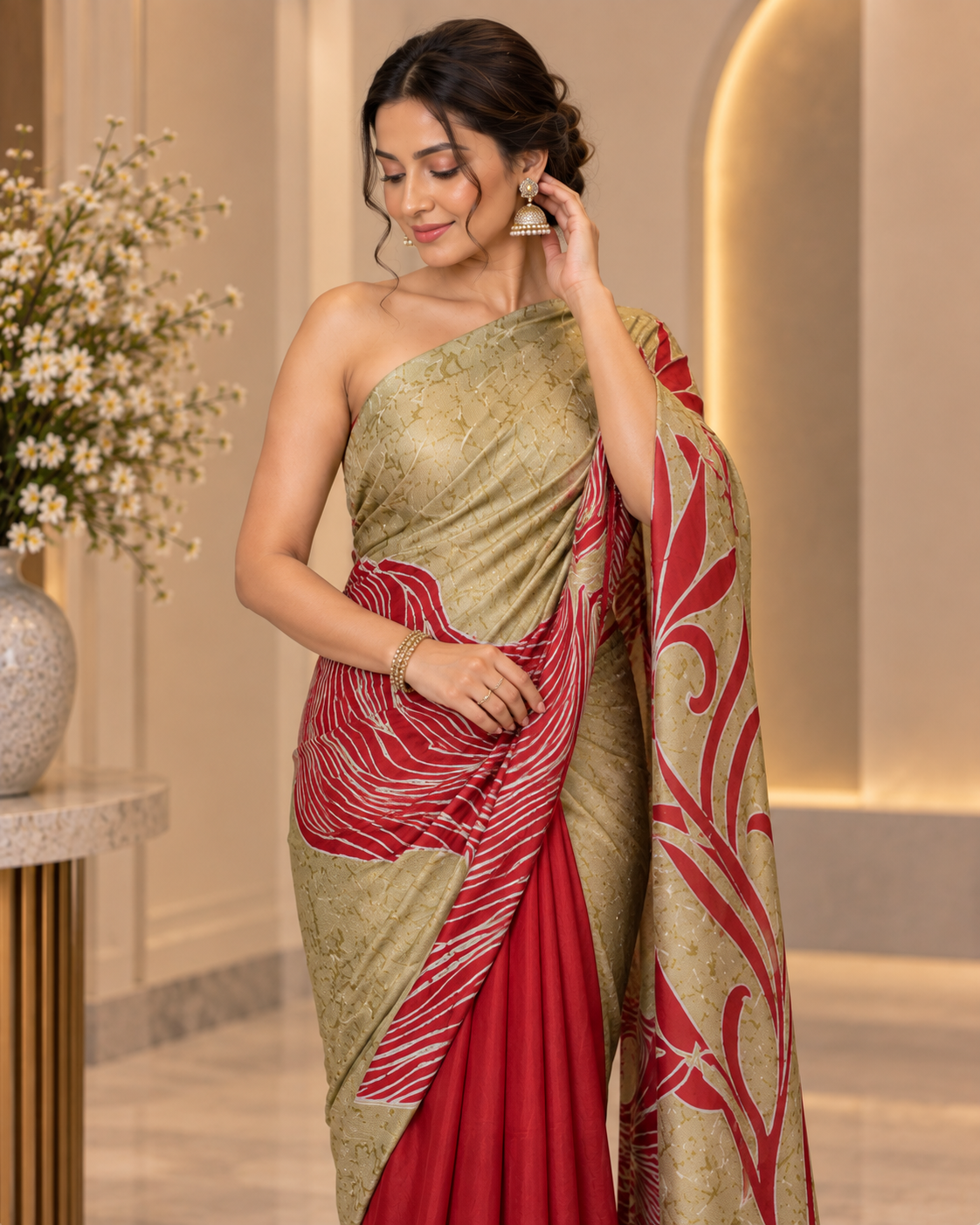 Satin Silk Morden Printed Saree