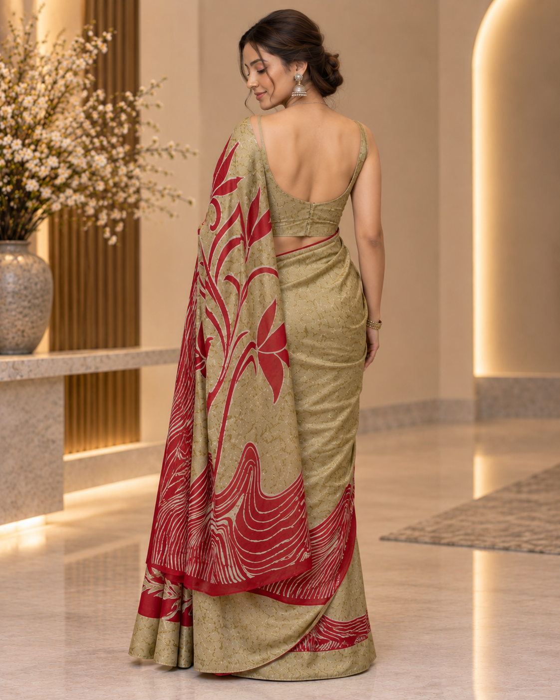 Satin Silk Morden Printed Saree