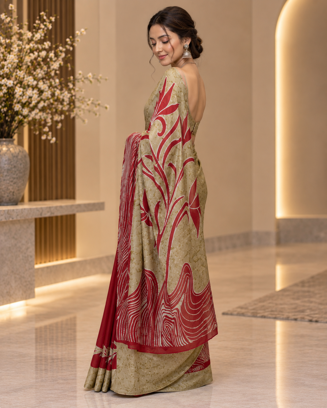Satin Silk Morden Printed Saree