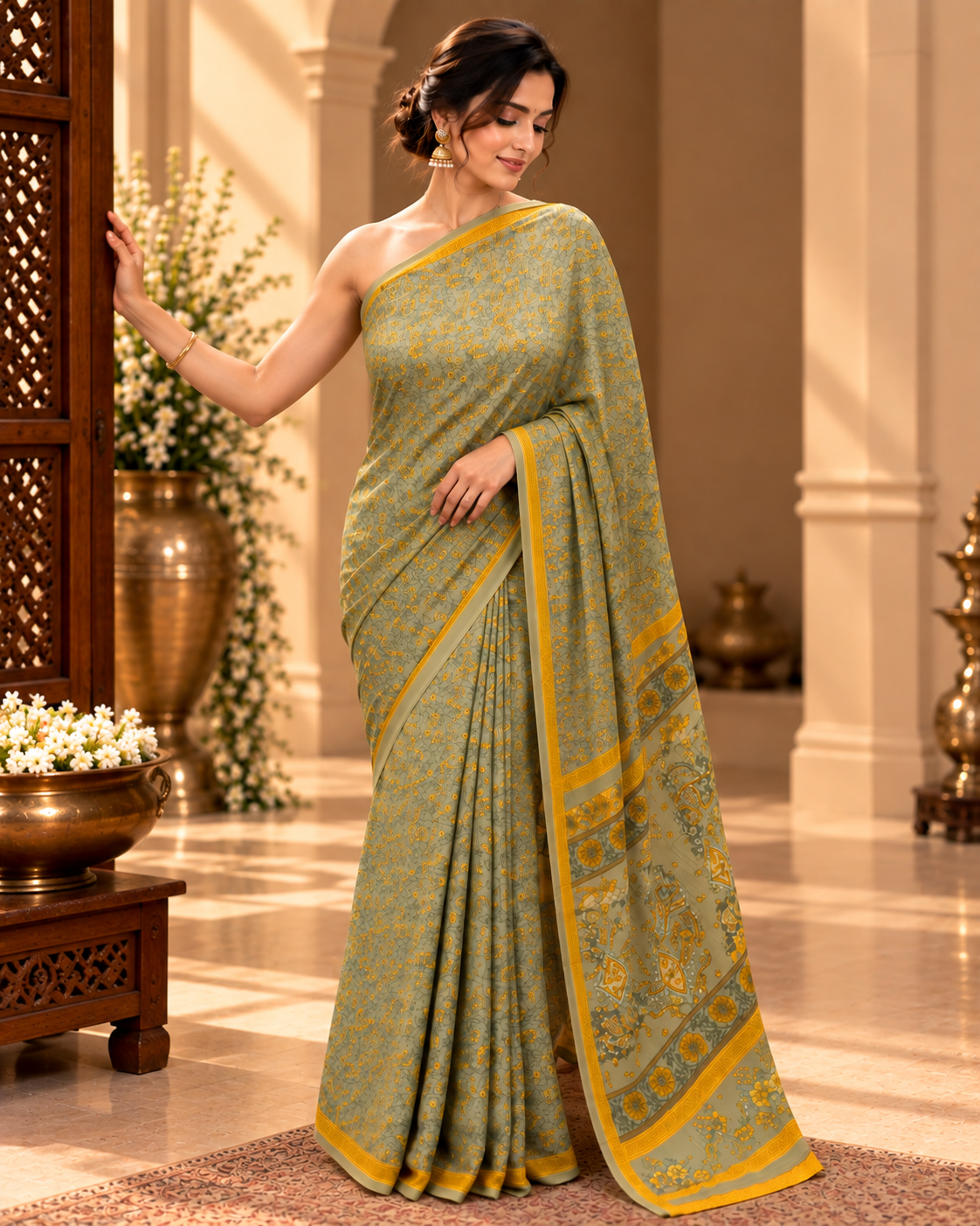 Satin Silk Printed Saree