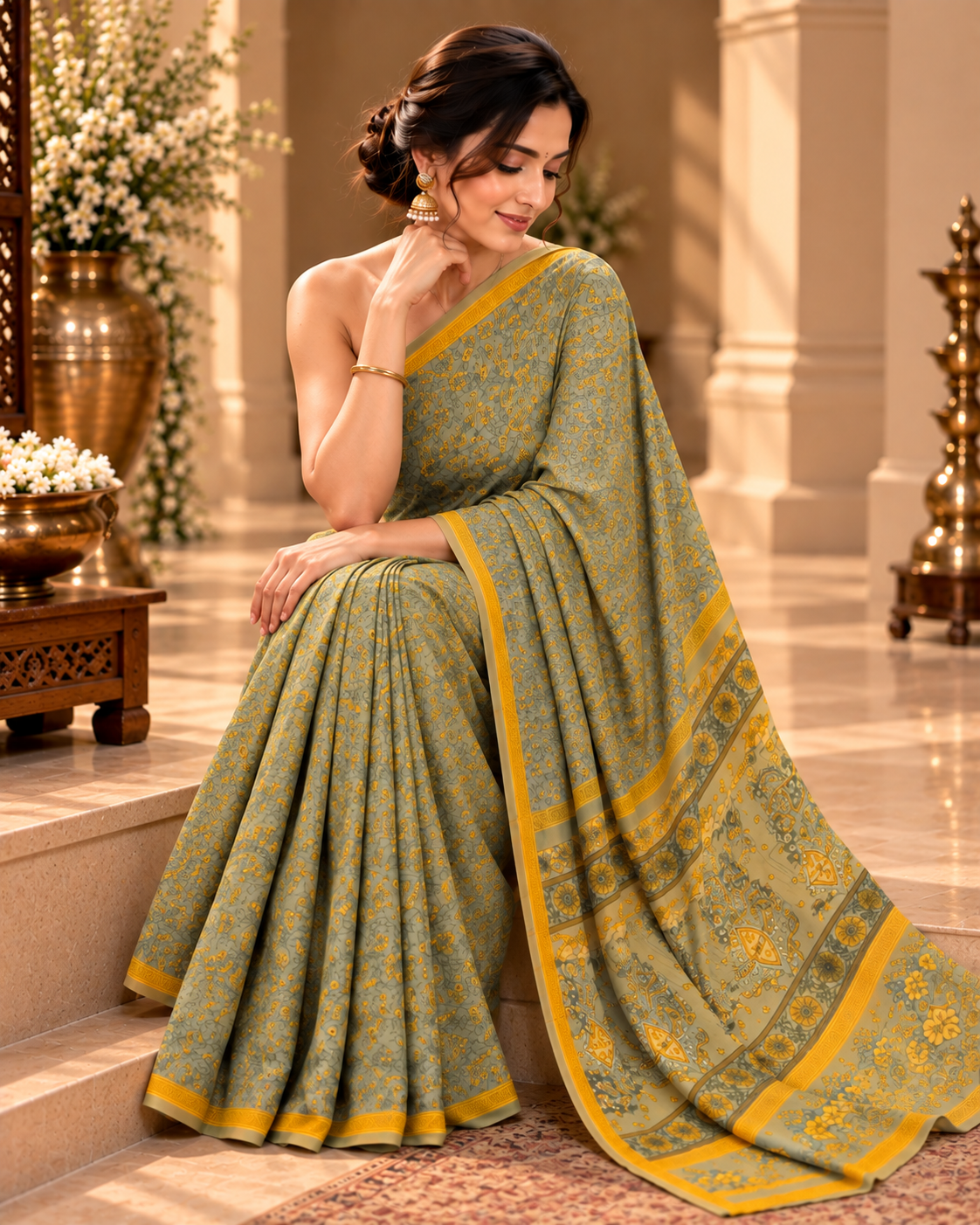 Satin Silk Printed Saree