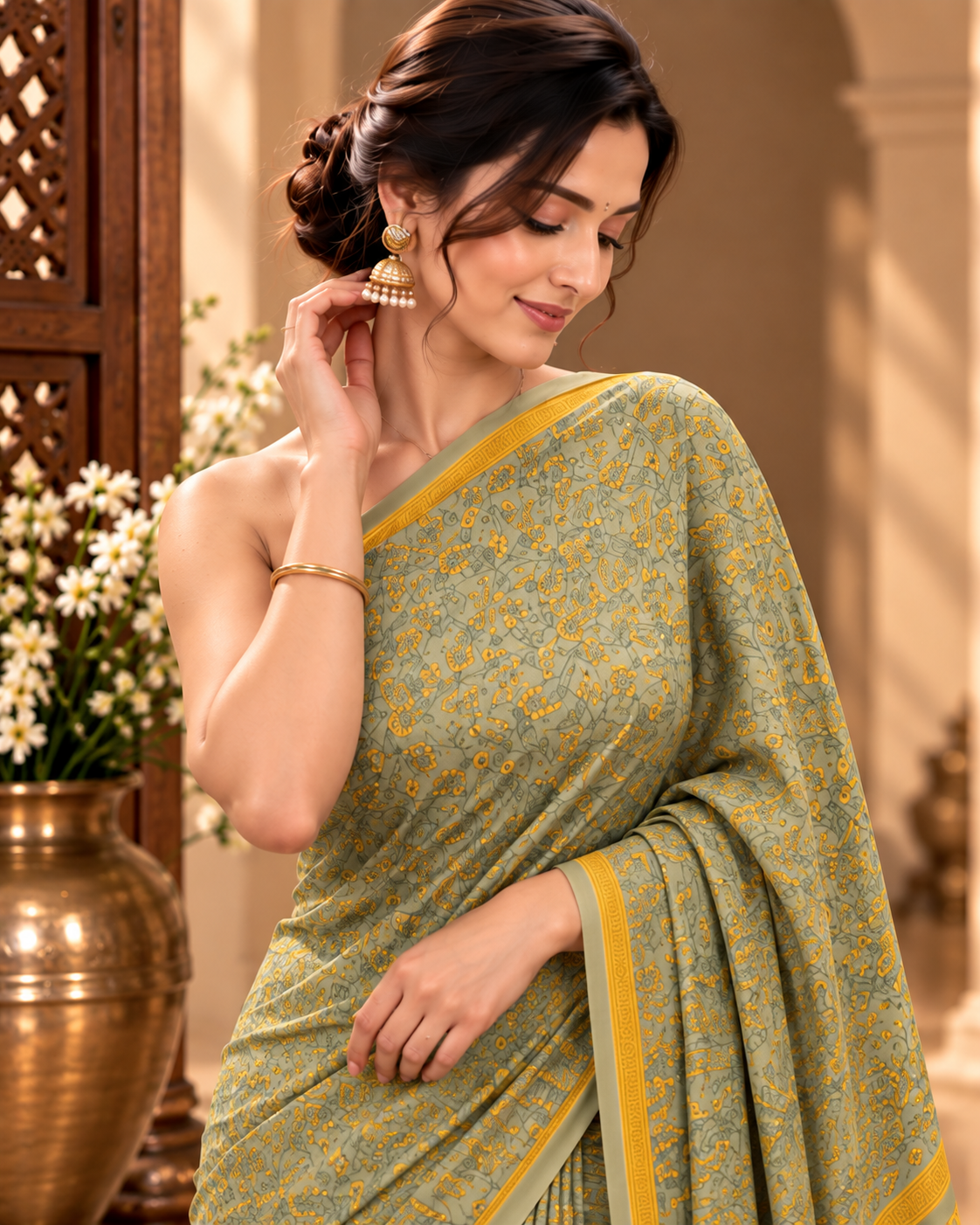 Satin Silk Printed Saree