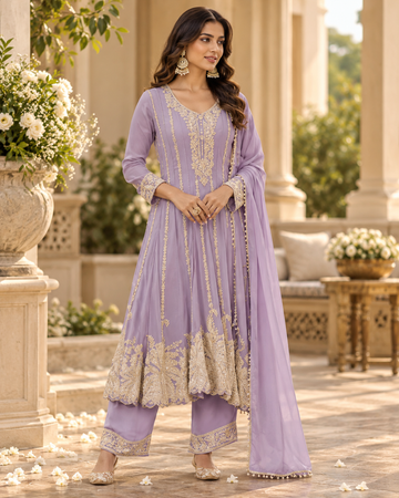 Elegant Beaded Anarkali Ensemble