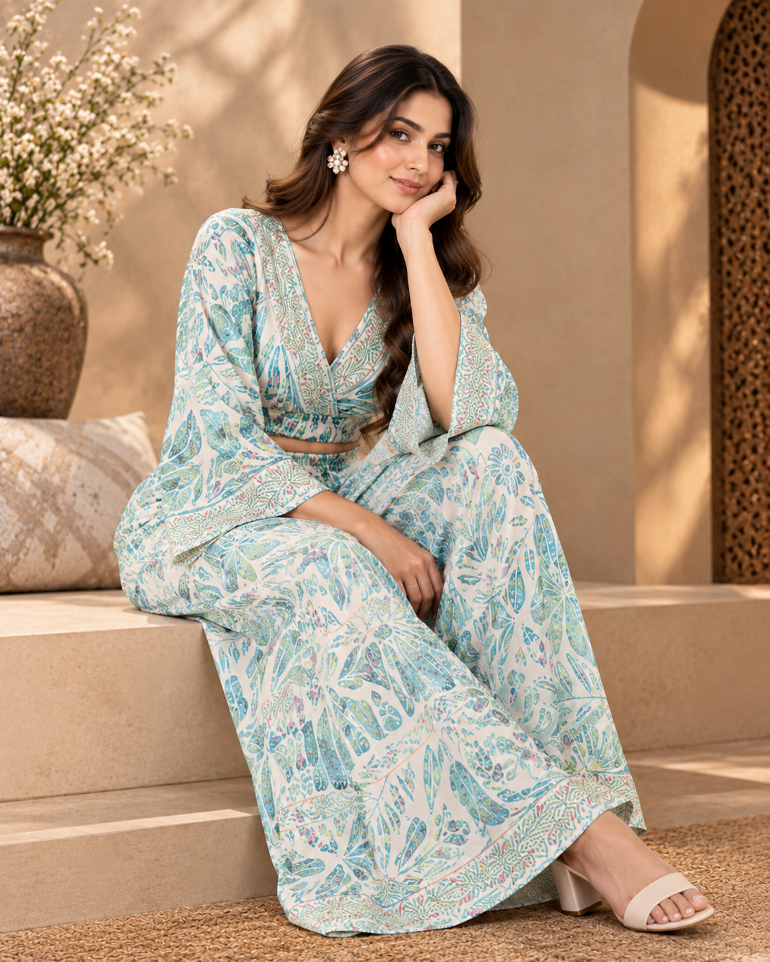 Elegant Viscose Top and Pant Set