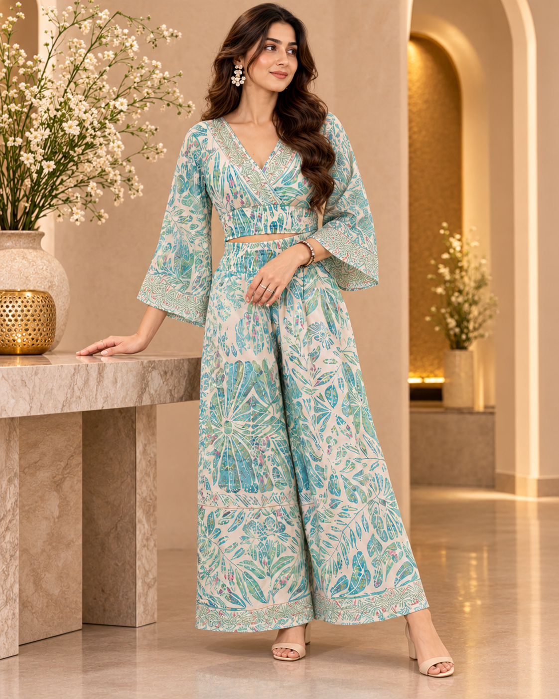 Elegant Viscose Top and Pant Set