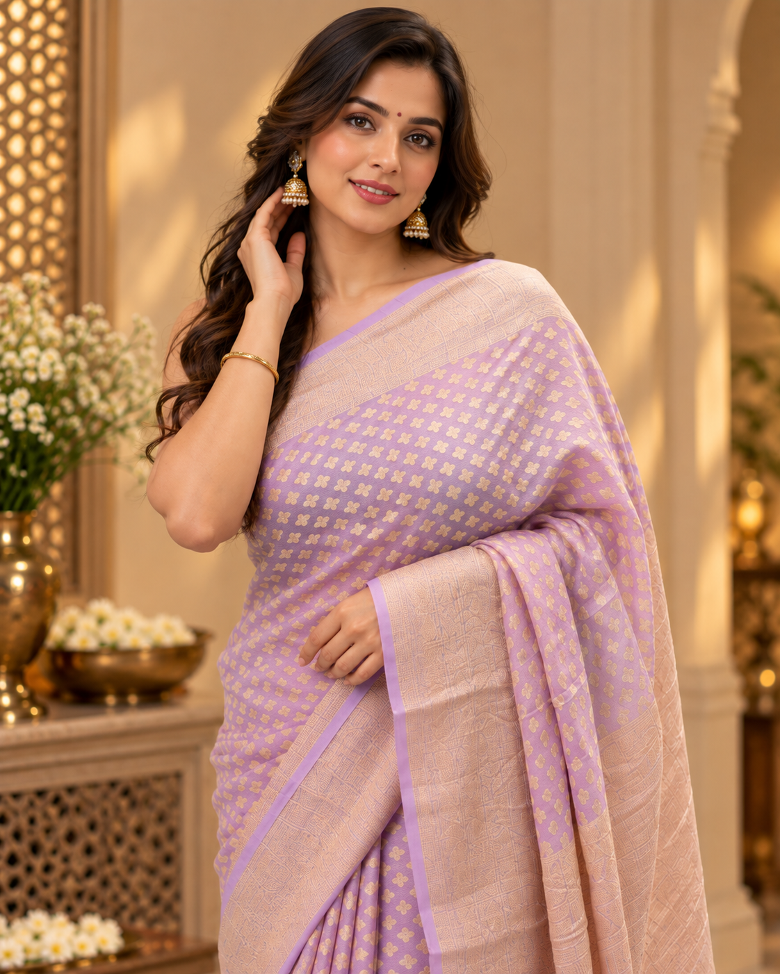 Elegant Pure Khadi Georgette Saree