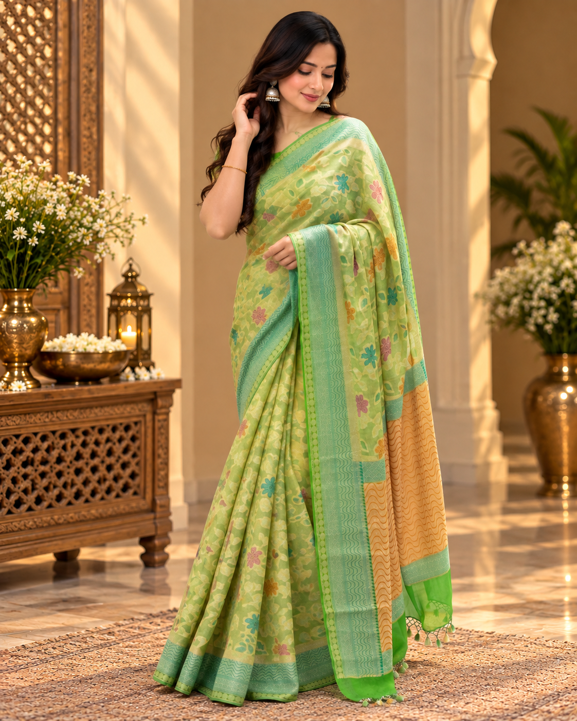 Artisanal Khadi Georgette Saree