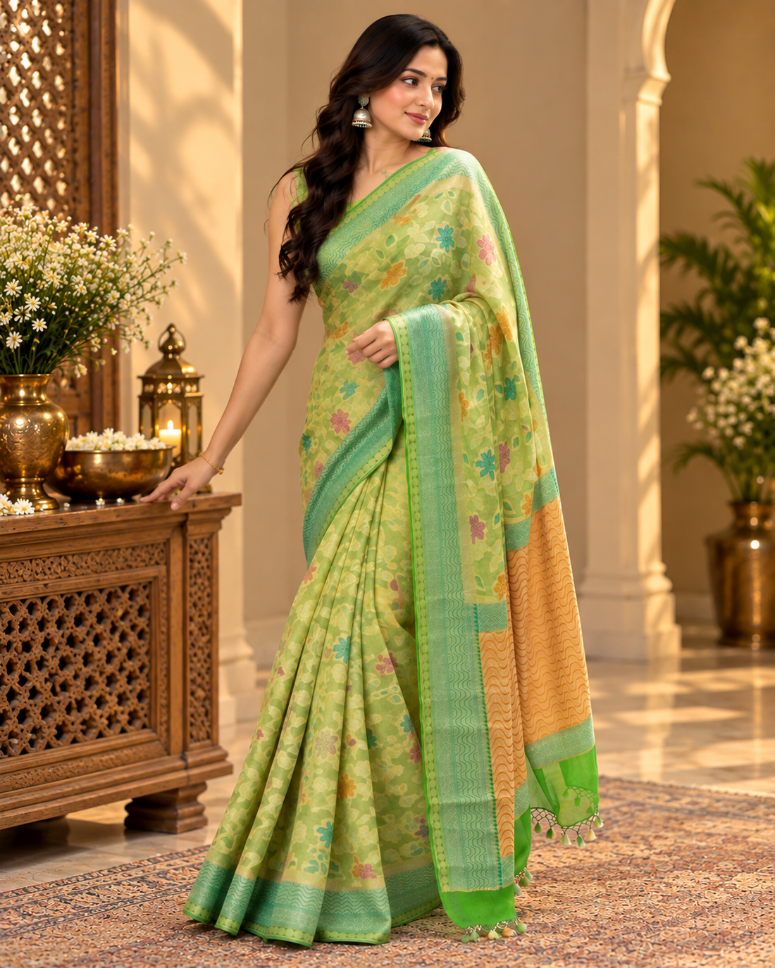 Artisanal Khadi Georgette Saree