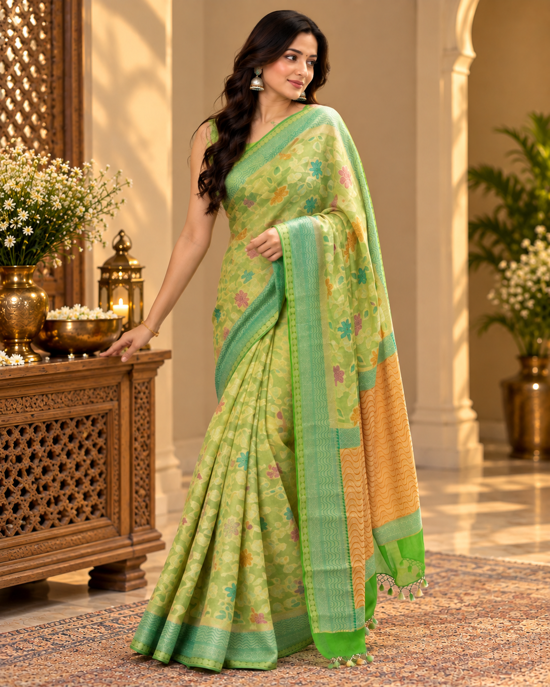Artisanal Khadi Georgette Saree