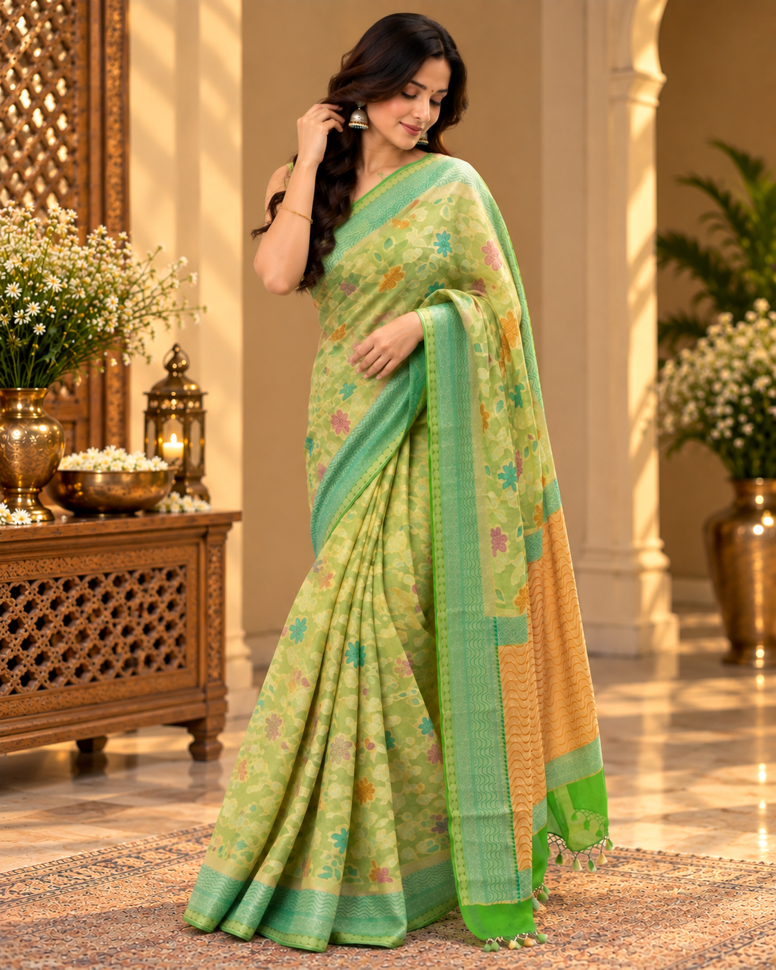 Artisanal Khadi Georgette Saree