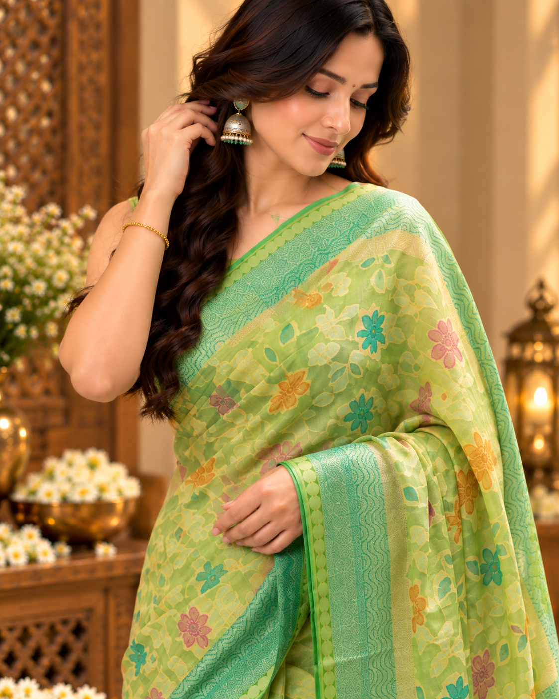 Artisanal Khadi Georgette Saree