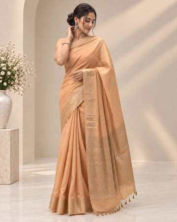 Orange Banarasi georgette saree
