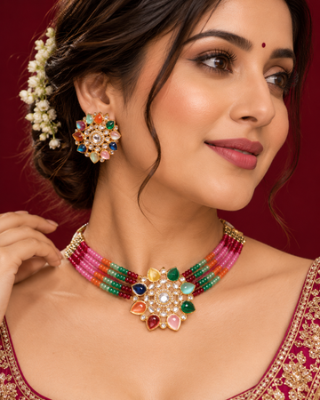 Elegant Navratan Onyx Jewellery