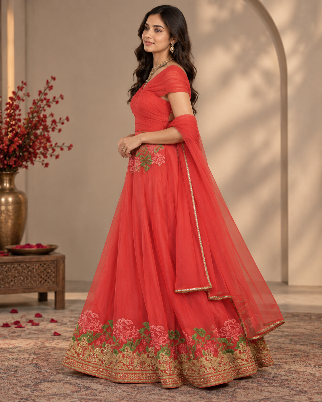 Soft Silk Cross Stitch Lehenga
