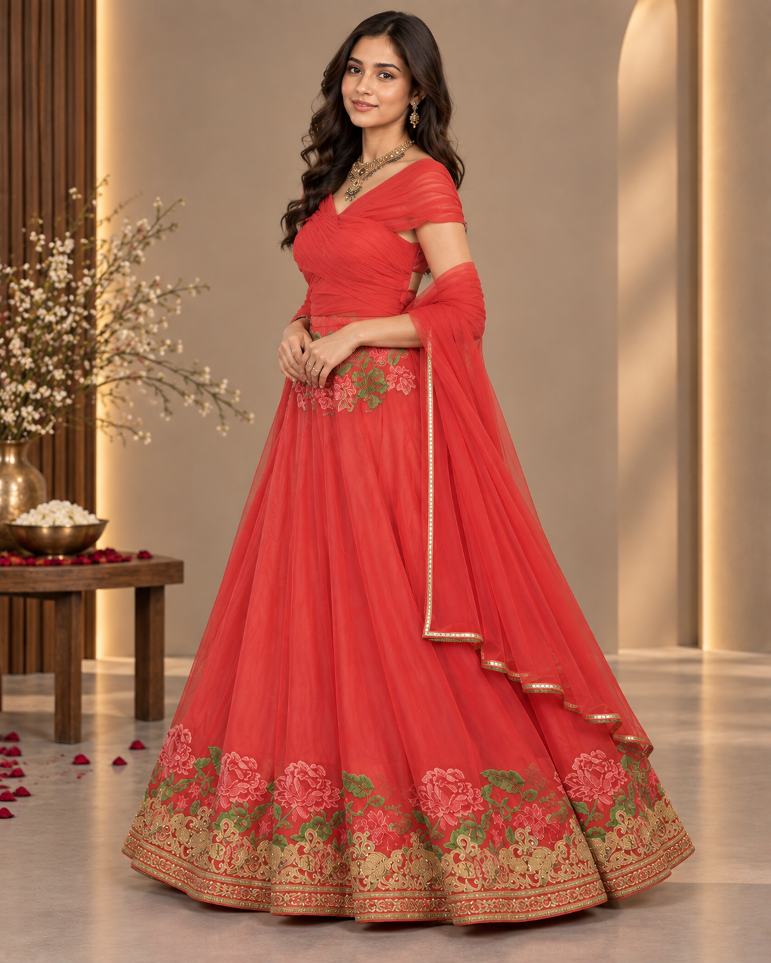Soft Silk Cross Stitch Lehenga
