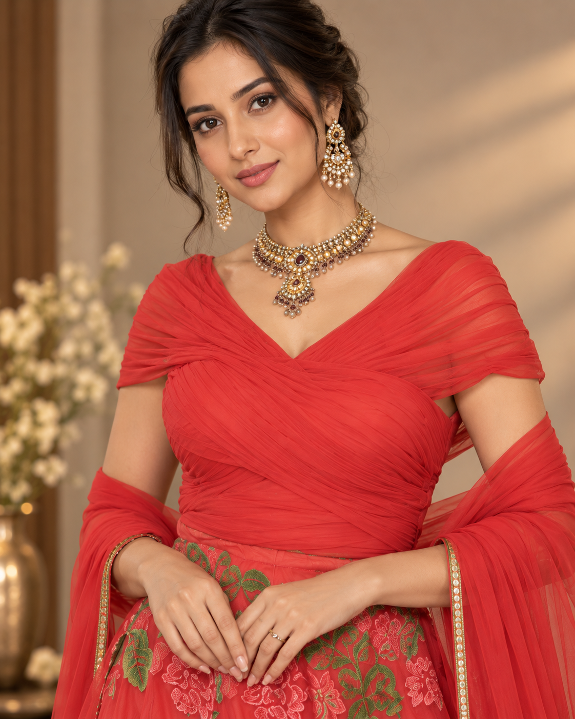 Soft Silk Cross Stitch Lehenga