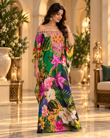 Chic Off-Shoulder Kaftan Dress