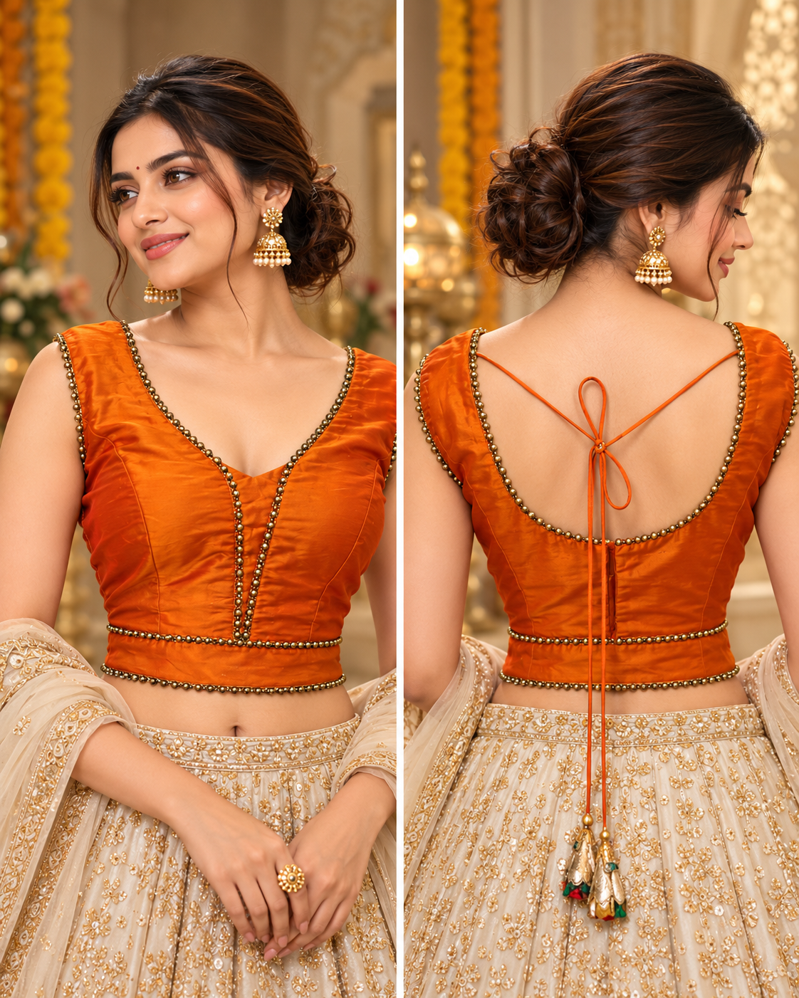Orange Silk Blouse