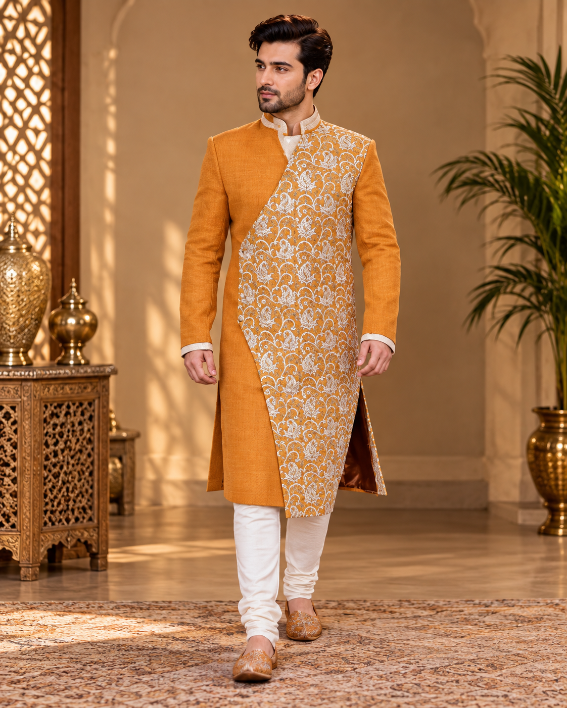 Embroidered Raw Silk Kurta Pajama Set