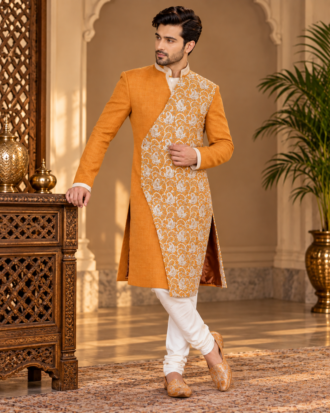 Embroidered Raw Silk Kurta Pajama Set