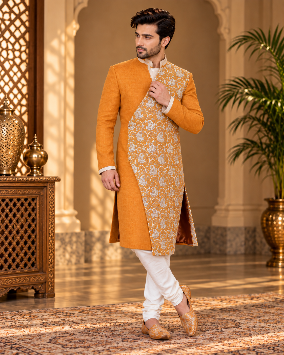 Embroidered Raw Silk Kurta Pajama Set