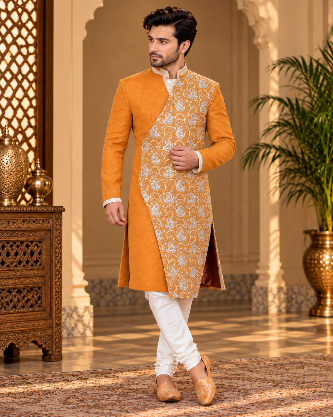 Embroidered Raw Silk Kurta Pajama Set