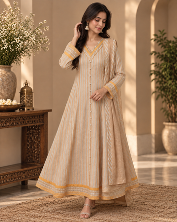 Banarasi Tissue Kora Anarkali Suit